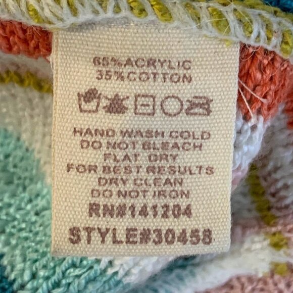 Hem & Thread Women's Rainbow Pastel Knit Long Sleeve Pullover Hoodie Size S - Picture 9 of 12